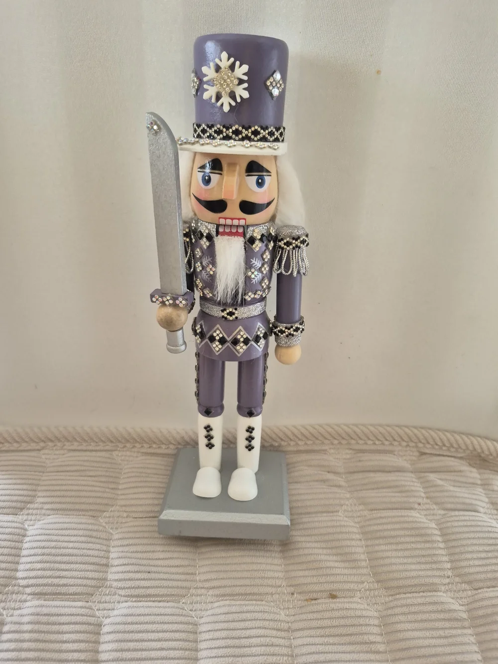 Purple & Silver Decorative Nutcracker Soldier